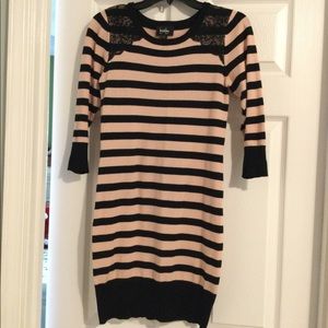 By&By Size Small Striped Sweater with Lace-Juniors